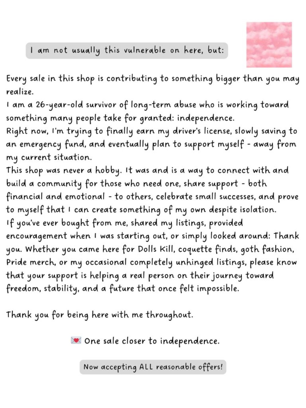 💌 Before You Shop, Please Read | Personal Announcement | Why Every Sale Matters